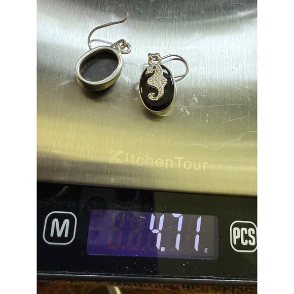 Sterling Silver Seahorse Earrings - Picture 3 of 3